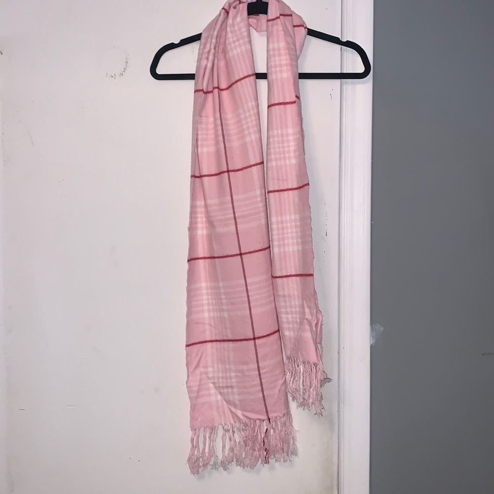 Pink plaid scarf